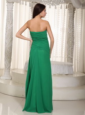 Sweetheart Neck Sexy Side Split Prom Gown Dark Green Inexpensive