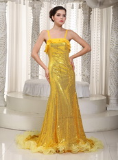 Golden Mermaid Floor Length Sequin Evening And Prom Dresses UK Inexpensive