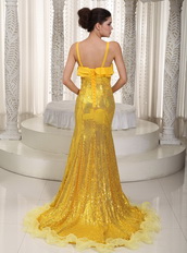 Golden Mermaid Floor Length Sequin Evening And Prom Dresses UK Inexpensive