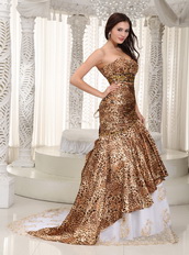 Mermaid Prom Dress Design With Leopard Printed Fabric Inexpensive