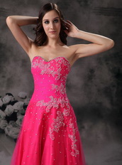 Sweetheart Fuchsia Organza Pageant Prom Dress With Beading Inexpensive