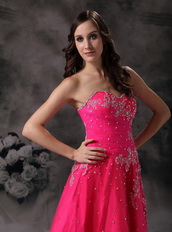 Sweetheart Fuchsia Organza Pageant Prom Dress With Beading Inexpensive