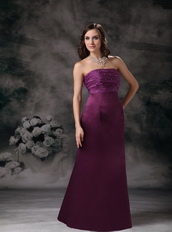 Cheap Strapless Floor-length Purple Prom Dress For Lady Inexpensive