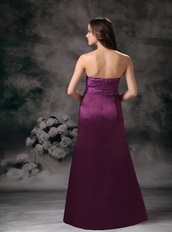 Cheap Strapless Floor-length Purple Prom Dress For Lady Inexpensive