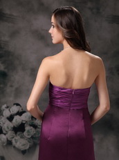 Cheap Strapless Floor-length Purple Prom Dress For Lady Inexpensive