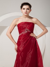 Top Designer Wine Red Floor-length Prom Dress And Jacket Inexpensive