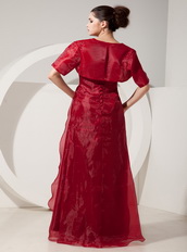 Top Designer Wine Red Floor-length Prom Dress And Jacket Inexpensive