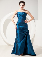 Royal Blue Taffeta Prom Dress With Sweetheart Long Skirt Inexpensive