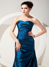 Royal Blue Taffeta Prom Dress With Sweetheart Long Skirt Inexpensive