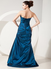 Royal Blue Taffeta Prom Dress With Sweetheart Long Skirt Inexpensive