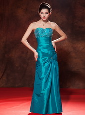 Teal Taffeta Prom Dress With Sweetheart Long Skirt Cheap Inexpensive