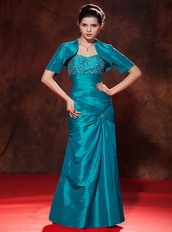Teal Taffeta Prom Dress With Sweetheart Long Skirt Cheap Inexpensive