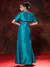 Teal Taffeta Prom Dress With Sweetheart Long Skirt Cheap Inexpensive