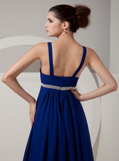 Royal Blue Deep V-neck Prom Gowns Dress By Designer Inexpensive