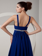 Royal Blue Deep V-neck Prom Gowns Dress By Designer Inexpensive