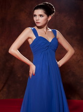 Royal Blue Chiffon Long Skirt Dress For Prom Wear Inexpensive