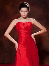 Cheap Red Taffeta Zipper Back Prom Dress Best Seller Inexpensive