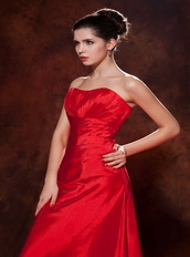 Cheap Red Taffeta Zipper Back Prom Dress Best Seller Inexpensive