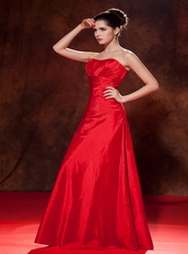 Cheap Red Taffeta Zipper Back Prom Dress Best Seller Inexpensive