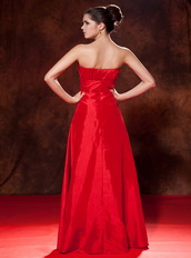 Cheap Red Taffeta Zipper Back Prom Dress Best Seller Inexpensive