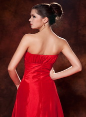 Cheap Red Taffeta Zipper Back Prom Dress Best Seller Inexpensive