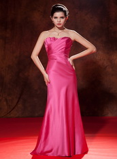 Mermaid Strapless 2014 Hot Pink Dress For Party Wear Inexpensive