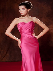 Mermaid Strapless 2014 Hot Pink Dress For Party Wear Inexpensive