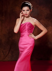 Mermaid Strapless 2014 Hot Pink Dress For Party Wear Inexpensive