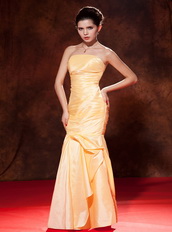 Gold Mermaid Chiffon Prom Dress Designer Your Own Inexpensive