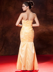 Gold Mermaid Chiffon Prom Dress Designer Your Own Inexpensive