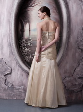 Halter Floor-length Champagne Taffeta Prom Dress Simple Style Inexpensive