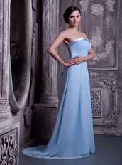 Mature Strapless Prom Wear UK Prom Dress In Light Blue Inexpensive