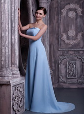 Mature Strapless Prom Wear UK Prom Dress In Light Blue Inexpensive