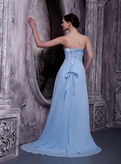Mature Strapless Prom Wear UK Prom Dress In Light Blue Inexpensive
