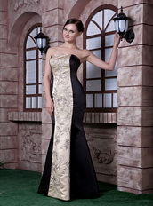 Black and Champagne Embroidery Multi Color Prom Dress Unique Inexpensive