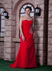 Cache Red One Shoulder Brush Train Prom Dress Sexy Design Inexpensive