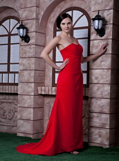 Cache Red One Shoulder Brush Train Prom Dress Sexy Design Inexpensive