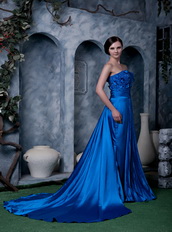 Strapless International Klein Blue Top Prom Dresses 2014 Inexpensive