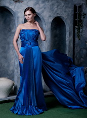 Strapless International Klein Blue Top Prom Dresses 2014 Inexpensive