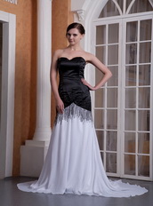 Beaded Dresses For Prom Wear White and Black Mixed Inexpensive