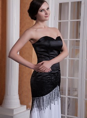 Beaded Dresses For Prom Wear White and Black Mixed Inexpensive