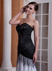 Beaded Dresses For Prom Wear White and Black Mixed Inexpensive