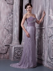 Sweetheart Special Fabric and Chiffon Prom Dress With Lace Inexpensive