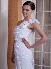 One Shoulder Rosette Straps Pretty Celebrity Prom Dresses Inexpensive