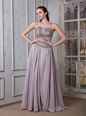 Customized Tailoring Floor-length Princess Prom Dress Dark Grey Chiffon Inexpensive