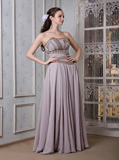 Customized Tailoring Floor-length Princess Prom Dress Dark Grey Chiffon Inexpensive