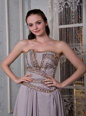 Customized Tailoring Floor-length Princess Prom Dress Dark Grey Chiffon Inexpensive