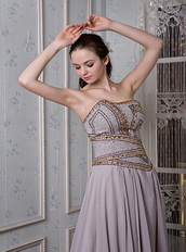 Customized Tailoring Floor-length Princess Prom Dress Dark Grey Chiffon Inexpensive