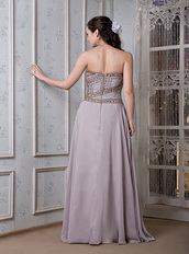 Customized Tailoring Floor-length Princess Prom Dress Dark Grey Chiffon Inexpensive