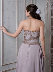 Customized Tailoring Floor-length Princess Prom Dress Dark Grey Chiffon Inexpensive
